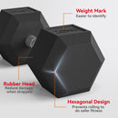 2x20KG Rubber Hex Dumbbell Portable Hand Weights 