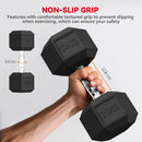 2x20KG Rubber Hex Dumbbell Portable Hand Weights 